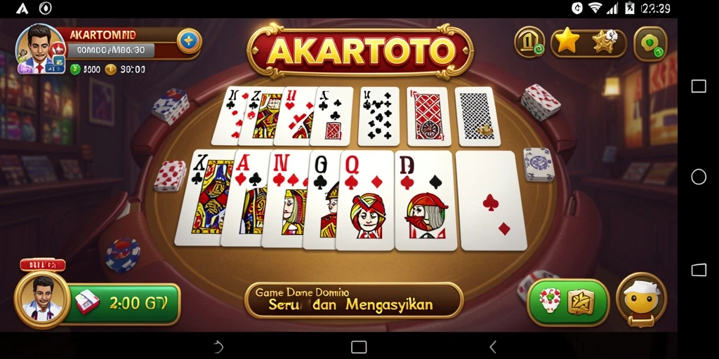 Tampilan menarik dari gameplay Domino di AKARTOTO.