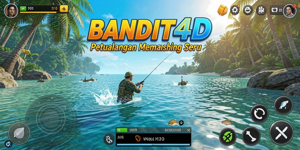 Tampilkan gameplay seru dalam BANDIT4D saat menangkap ikan.