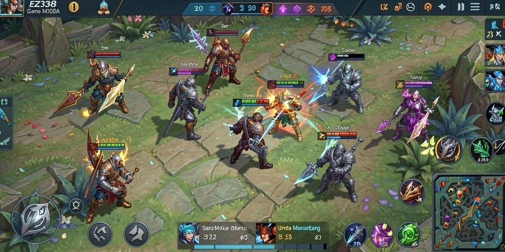 Tampilan menakjubkan dari gameplay intens MOBA.
