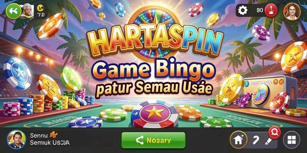 Screenshot gameplay HARTASPIN menampilkan keseruan permainan Bingo.