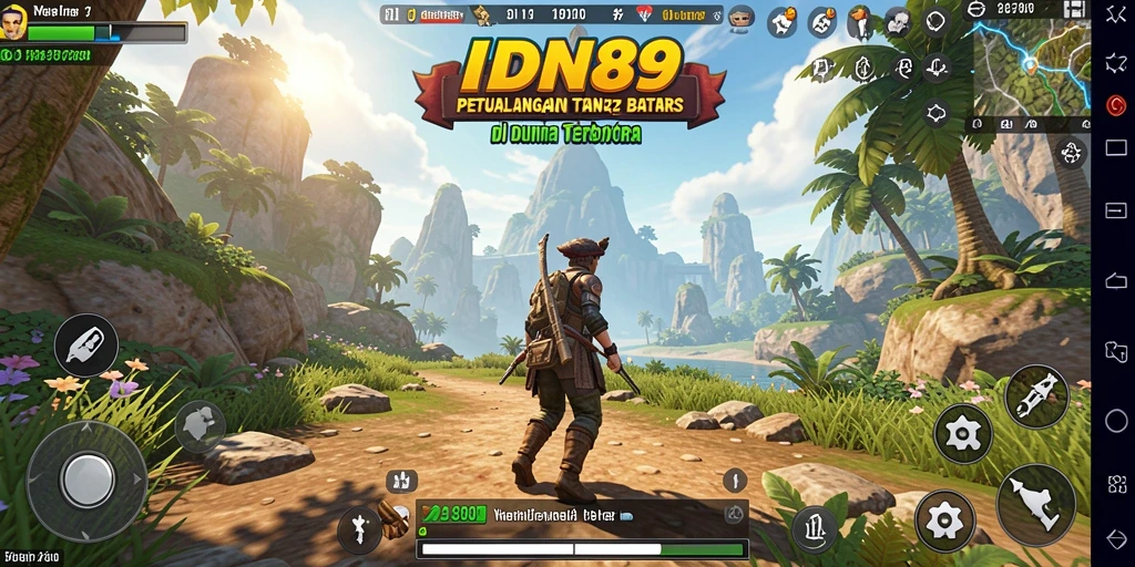 Tangkapan layar gameplay IDN89 menampilkan keindahan dunia terbuka.