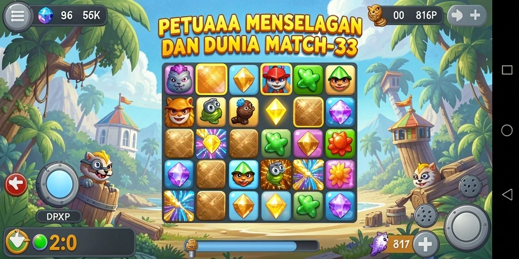 Tampilkan gameplay menarik dari IDRRP dalam aksi Match-3.