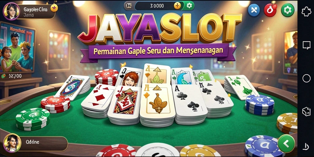 Tampilan gameplay menarik dari JAYASLOT dengan suasana Gaple.