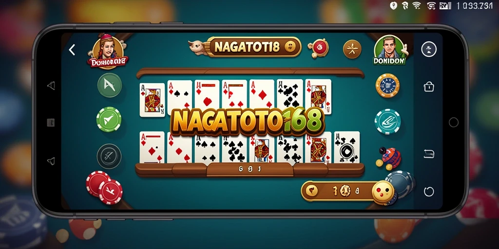 Screenshot gameplay NAGATOTO168 menunjukkan aksi seru permainan domino.