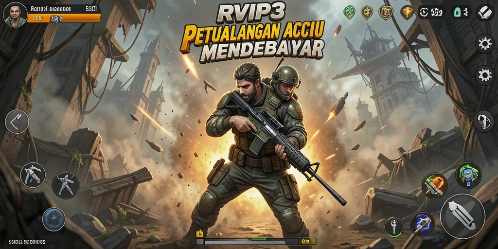 Tampilan gameplay mendebarkan di RVIP3 dengan aksi yang intens.