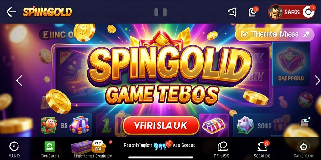 Tampilan gameplay SPINGOLD yang menarik dan penuh warna.